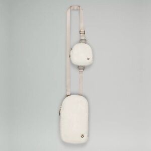 LULULEMON Signature Fleece Modular Phone Detachable Crossbody Bag in White Opal